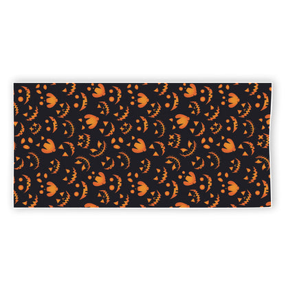 Halloween Pumpkin Faces Pattern Print Beach Towel
