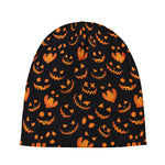 Halloween Pumpkin Faces Pattern Print Beanie