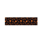 Halloween Pumpkin Faces Pattern Print Bed Runner