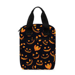 Halloween Pumpkin Faces Pattern Print Bible Tote Bag