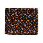 Halloween Pumpkin Faces Pattern Print Bifold Wallet