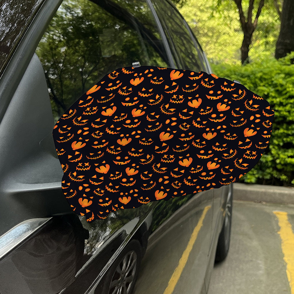 Halloween Pumpkin Faces Pattern Print Car Side Mirror Covers