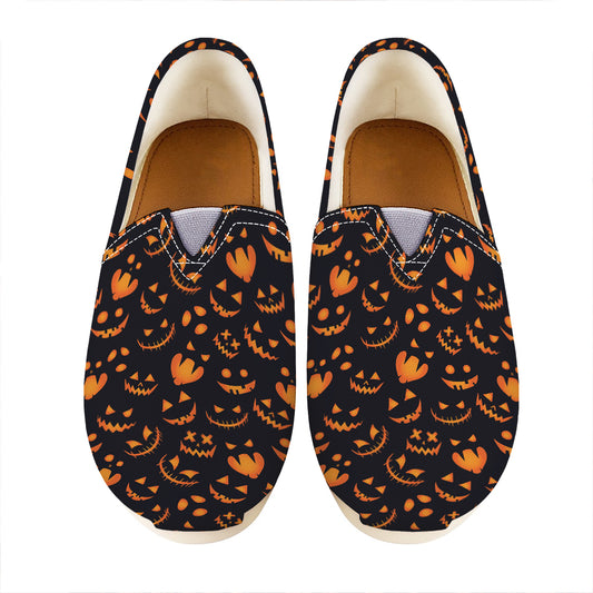 Halloween Pumpkin Faces Pattern Print Casual Shoes