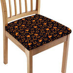 Halloween Pumpkin Faces Pattern Print Chair Cushion Cover