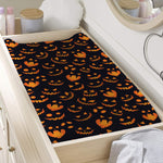 Halloween Pumpkin Faces Pattern Print Changing Pad Cover