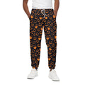 Halloween Pumpkin Faces Pattern Print Cotton Sweatpants