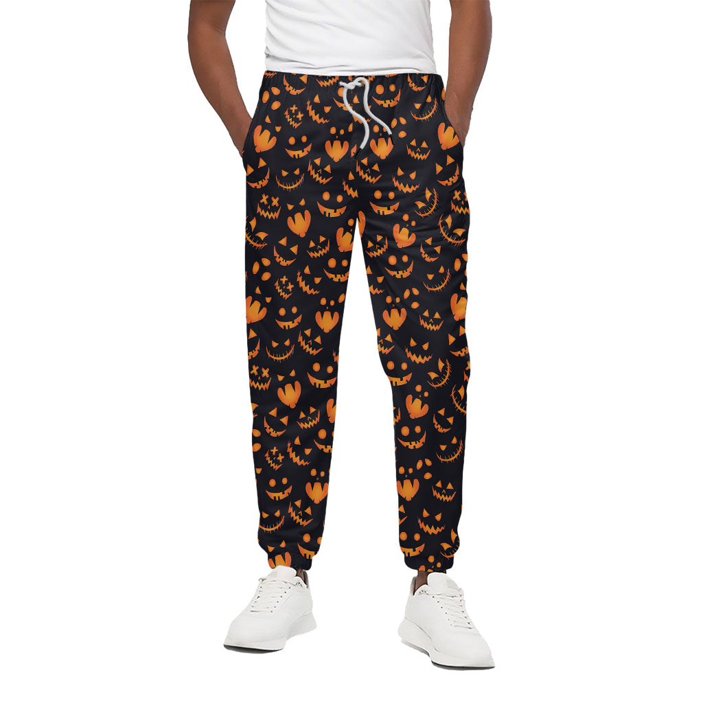 Halloween Pumpkin Faces Pattern Print Cotton Pants