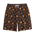 Halloween Pumpkin Faces Pattern Print Cotton Shorts