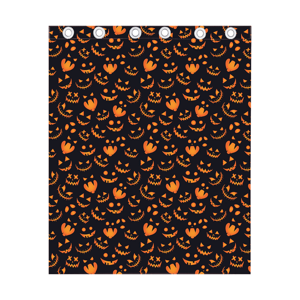 Halloween Pumpkin Faces Pattern Print Curtain