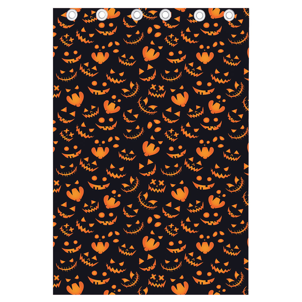 Halloween Pumpkin Faces Pattern Print Curtain