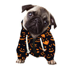 Halloween Pumpkin Faces Pattern Print Dog Zip Up Hoodie