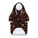 Halloween Pumpkin Faces Pattern Print Dog Zip Up Hoodie