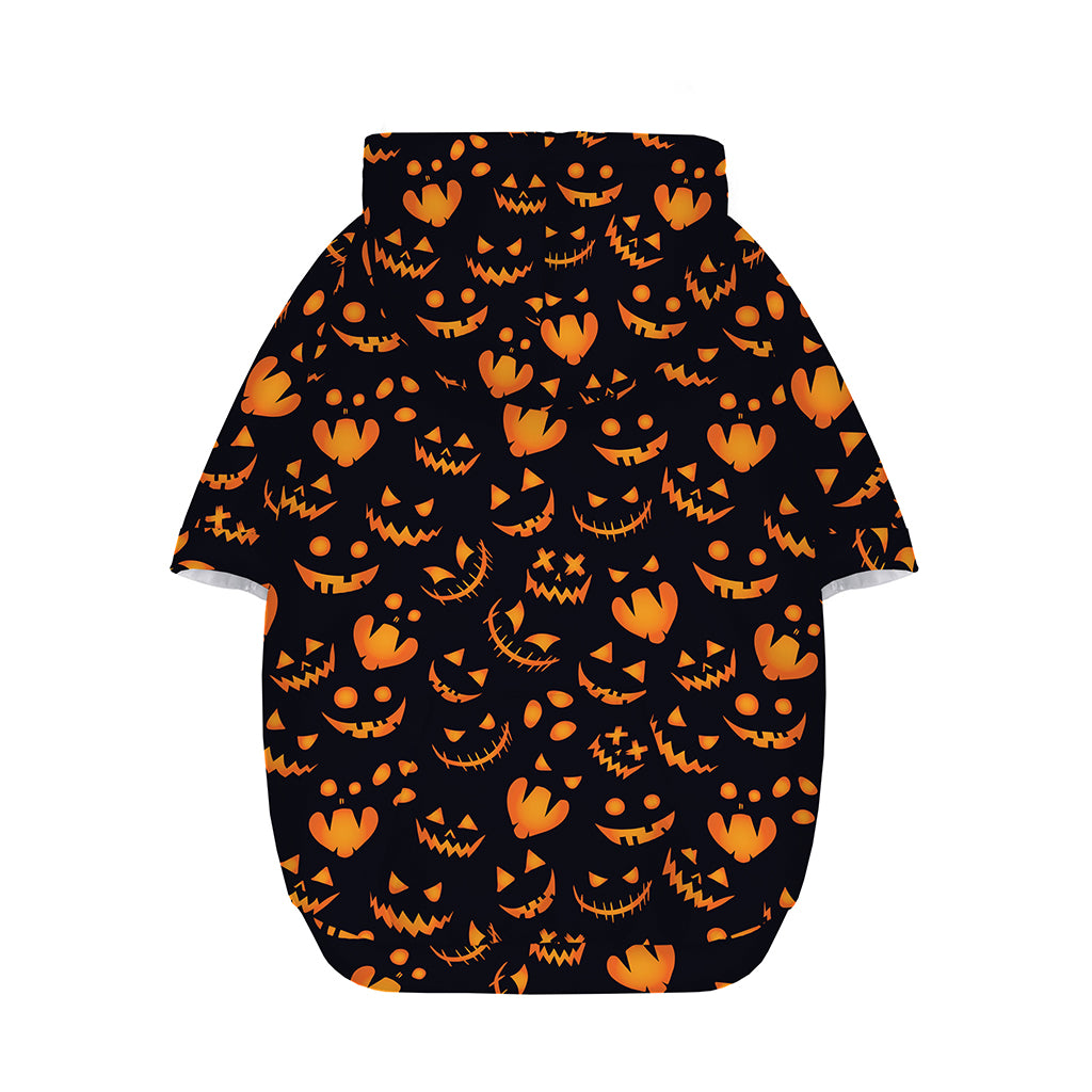 Halloween Pumpkin Faces Pattern Print Dog Zip Up Hoodie