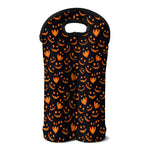 Halloween Pumpkin Faces Pattern Print Double Neoprene Wine Tote