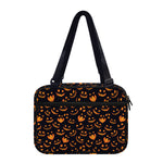 Halloween Pumpkin Faces Pattern Print Double Strap Bible Bag