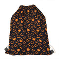 Halloween Pumpkin Faces Pattern Print Drawstring Bag