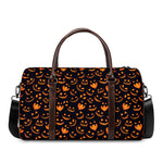 Halloween Pumpkin Faces Pattern Print Duffle Bag