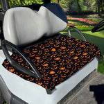 Halloween Pumpkin Faces Pattern Print Golf Cart Seat Cover