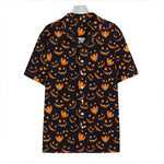 Halloween Pumpkin Faces Pattern Print Hawaiian Shirt