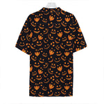 Halloween Pumpkin Faces Pattern Print Hawaiian Shirt