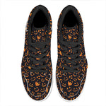 Halloween Pumpkin Faces Pattern Print High Top Leather Sneakers