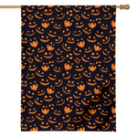 Halloween Pumpkin Faces Pattern Print House Flag