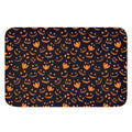 Halloween Pumpkin Faces Pattern Print Indoor Door Mat