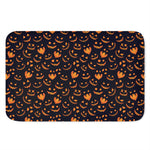Halloween Pumpkin Faces Pattern Print Indoor Door Mat