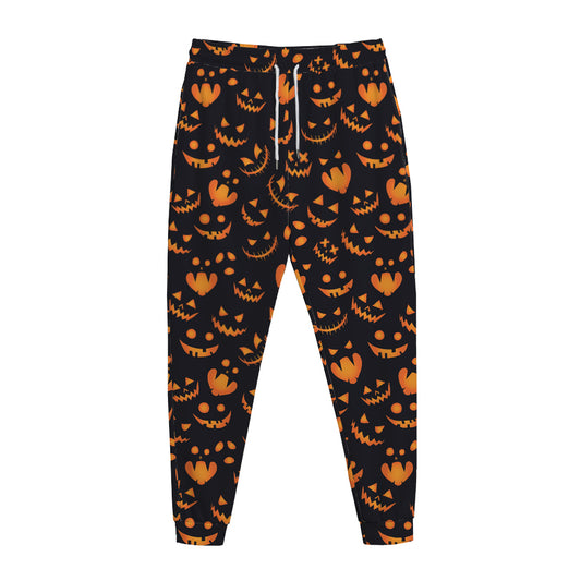 Halloween Pumpkin Faces Pattern Print Jogger Pants