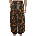 Halloween Pumpkin Faces Pattern Print Lantern Pants