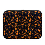 Halloween Pumpkin Faces Pattern Print Laptop Sleeve