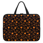 Halloween Pumpkin Faces Pattern Print Laptop Sleeve With Handle