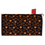 Halloween Pumpkin Faces Pattern Print Mailbox Cover