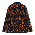 Halloween Pumpkin Faces Pattern Print Men's Blazer
