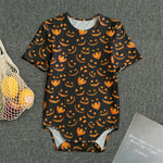 Halloween Pumpkin Faces Pattern Print Men's Bodysuit