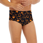Halloween Pumpkin Faces Pattern Print Men's Briefs