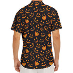 Halloween Pumpkin Faces Pattern Print Men's Deep V-Neck Shirt