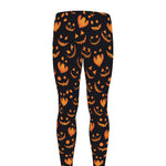 Halloween Pumpkin Faces Pattern Print Men's leggings