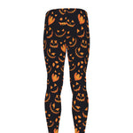 Halloween Pumpkin Faces Pattern Print Men's leggings