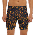 Halloween Pumpkin Faces Pattern Print Men's Long Boxer Briefs