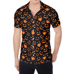 Halloween Pumpkin Faces Pattern Print Men's Shirt