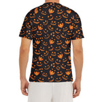 Halloween Pumpkin Faces Pattern Print Men's Short Sleeve Rash Guard