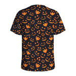 Halloween Pumpkin Faces Pattern Print Men's Sports T-Shirt