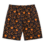 Halloween Pumpkin Faces Pattern Print Men's Swim Trunks