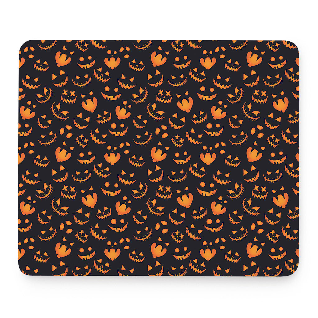 Halloween Pumpkin Faces Pattern Print Mouse Pad