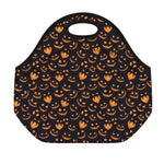 Halloween Pumpkin Faces Pattern Print Neoprene Lunch Bag