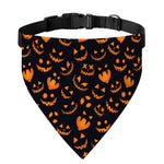 Halloween Pumpkin Faces Pattern Print Over The Collar Dog Bandana