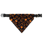Halloween Pumpkin Faces Pattern Print Over The Collar Dog Bandana