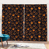 Halloween Pumpkin Faces Pattern Print Pencil Pleat Curtains