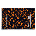 Halloween Pumpkin Faces Pattern Print Placemat